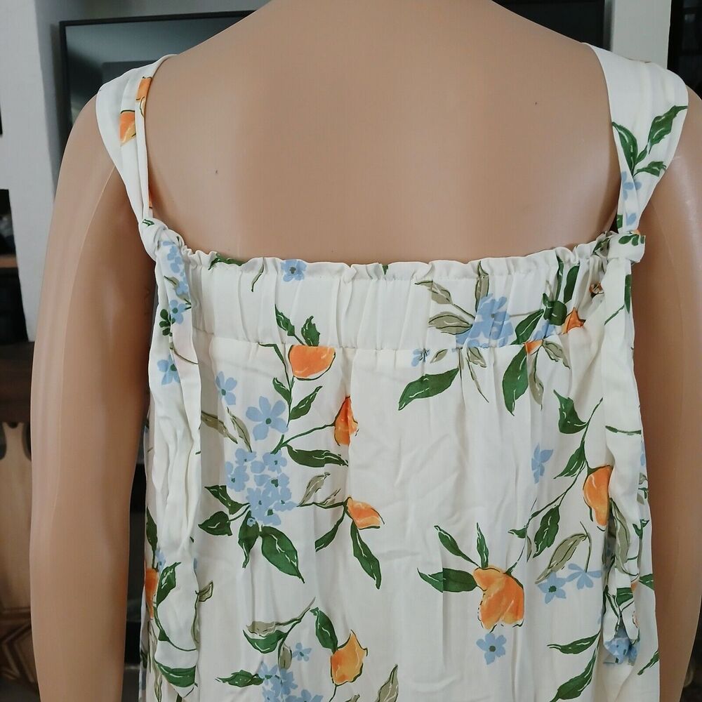 Babydoll Sundress Cottage Coastal Boho Shabby Eco Vero Fiber Beachy Dress Medium - Picture 9 of 16